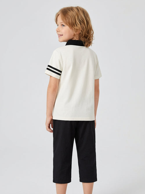 Boys "Perfection" Polo Shirt & Navy Shorts Set