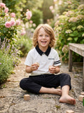 Boys "Perfection" Polo Shirt & Navy Shorts Set